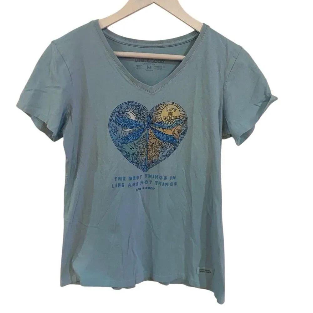 Life is Good short sleeve blue XS classic the best things in life are not things